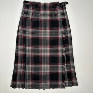 Vintage 1970’s Trader Vic’s Wool Plaid Kilt Skirt Size 6